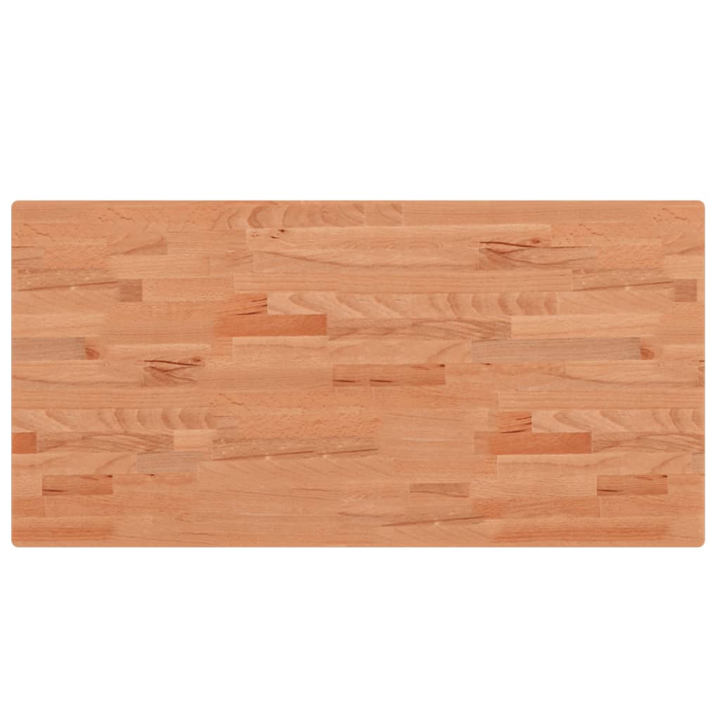 Piano Tavolo 100x50x2,5cm Rettangolare Legno Massello di Faggio