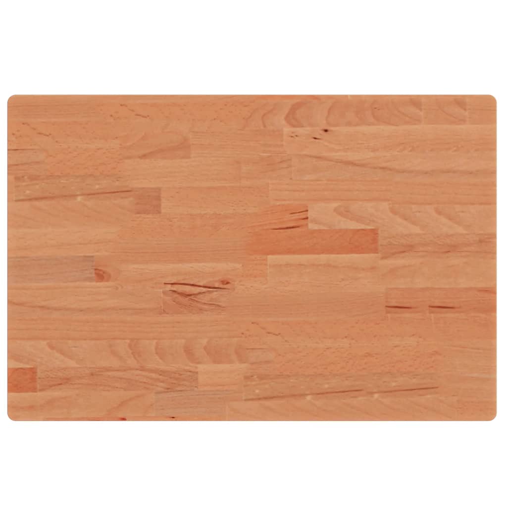 Piano Tavolo 60x40x2,5cm Rettangolare Legno Massello di Faggio