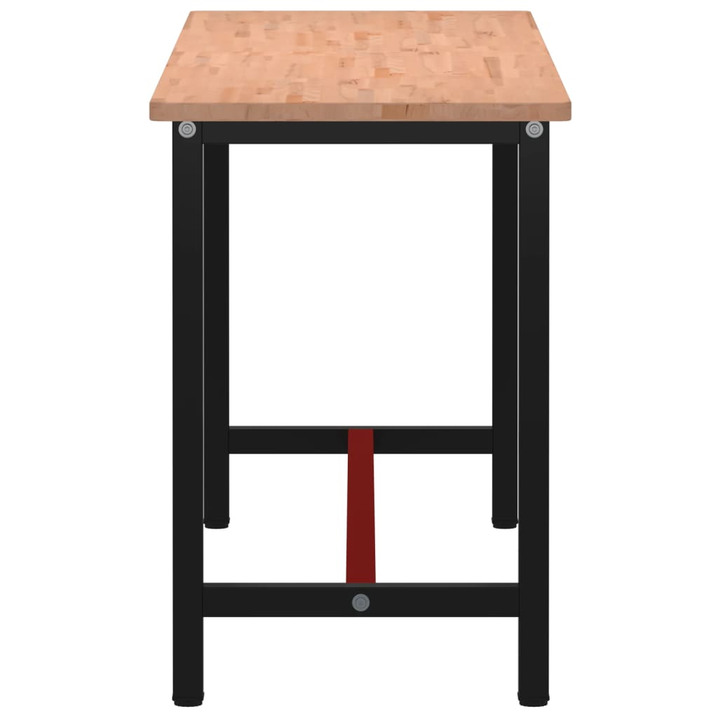 Banco da Lavoro 180x55x81,5 cm Legno Massello Faggio e Metallo
