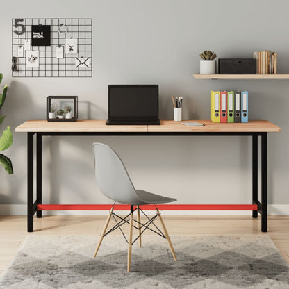 Banco da Lavoro 180x55x81,5 cm Legno Massello Faggio e Metallo