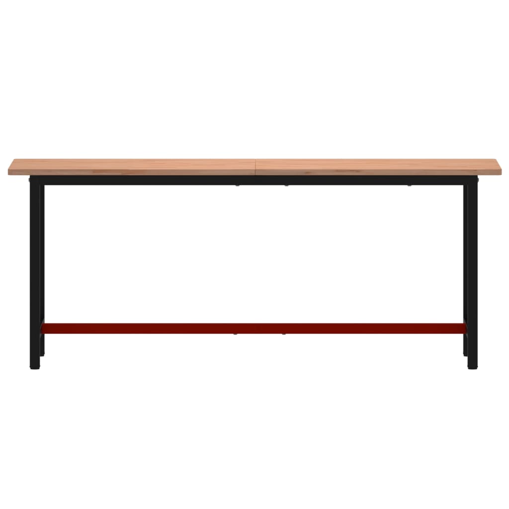 Banco da Lavoro 200x55x81,5 cm Legno Massello Faggio e Metallo
