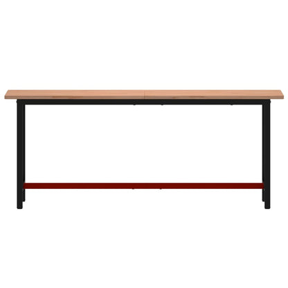 Banco da Lavoro 200x55x81,5 cm Legno Massello Faggio e Metallo
