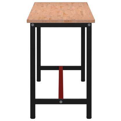 Banco da Lavoro 220x55x81,5 cm Legno Massello Faggio e Metallo
