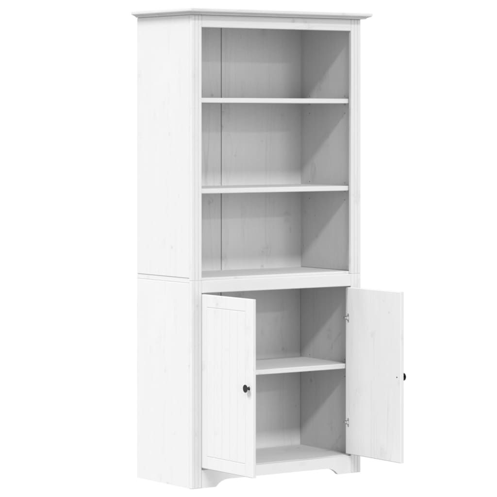 Libreria BODO 82x40x173 cm in Legno Massello di Pino Bianco