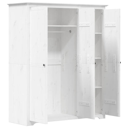 Armadio BODO 146x53,5x173 cm in Legno Massello di Pino Bianco