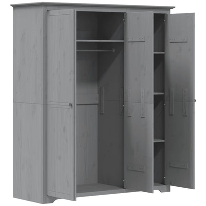 Armadio BODO 146x53,5x173 cm in Legno Massello di Pino Grigio