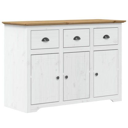 Credenza BODO 115,5x44x80 cm Legno Massello Pino Bianco Marrone
