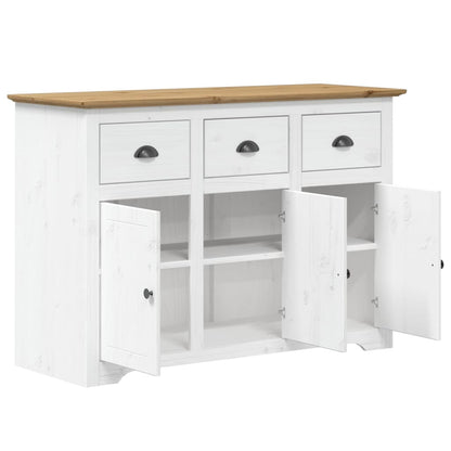 Credenza BODO 115,5x44x80 cm Legno Massello Pino Bianco Marrone