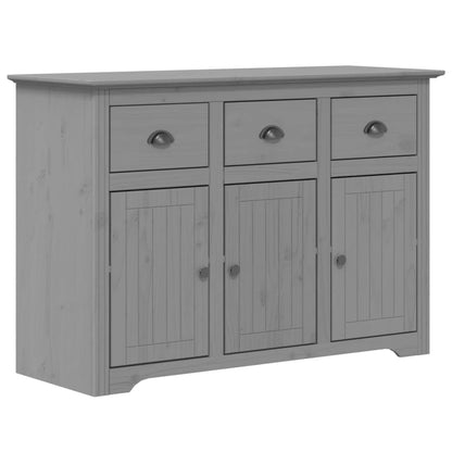 Credenza BODO 115,5x44x80 cm in Legno Massello di Pino Grigio