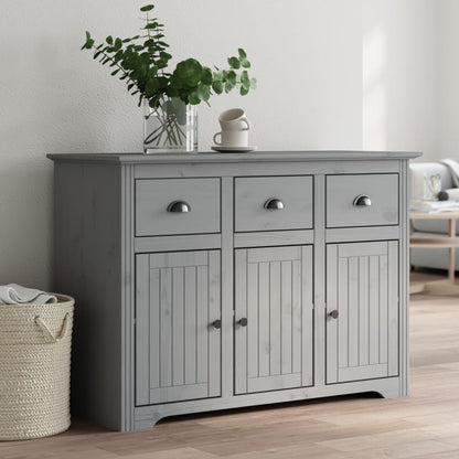 Credenza BODO 115,5x44x80 cm in Legno Massello di Pino Grigio