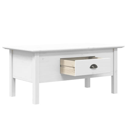 Tavolino da Salotto BODO 100x55x46cm Legno Massello Pino Bianco