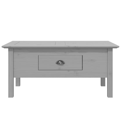 Tavolino da Salotto BODO 100x55x46cm Legno Massello Pino Grigio
