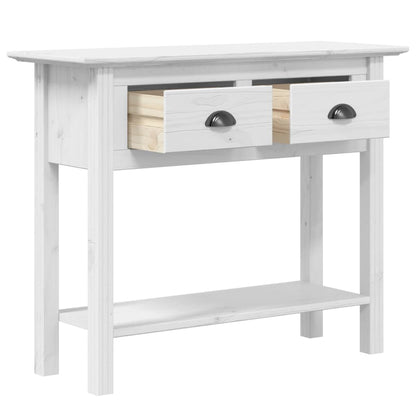 Tavolo Consolle BODO 91x35x74 cm Legno Massello Pino Bianco