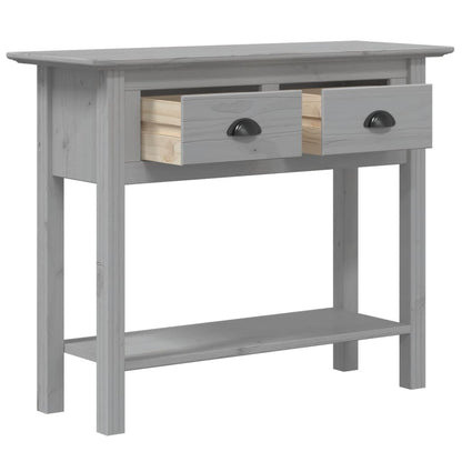 Tavolo Consolle BODO 91x35x74 cm Legno Massello Pino Grigio