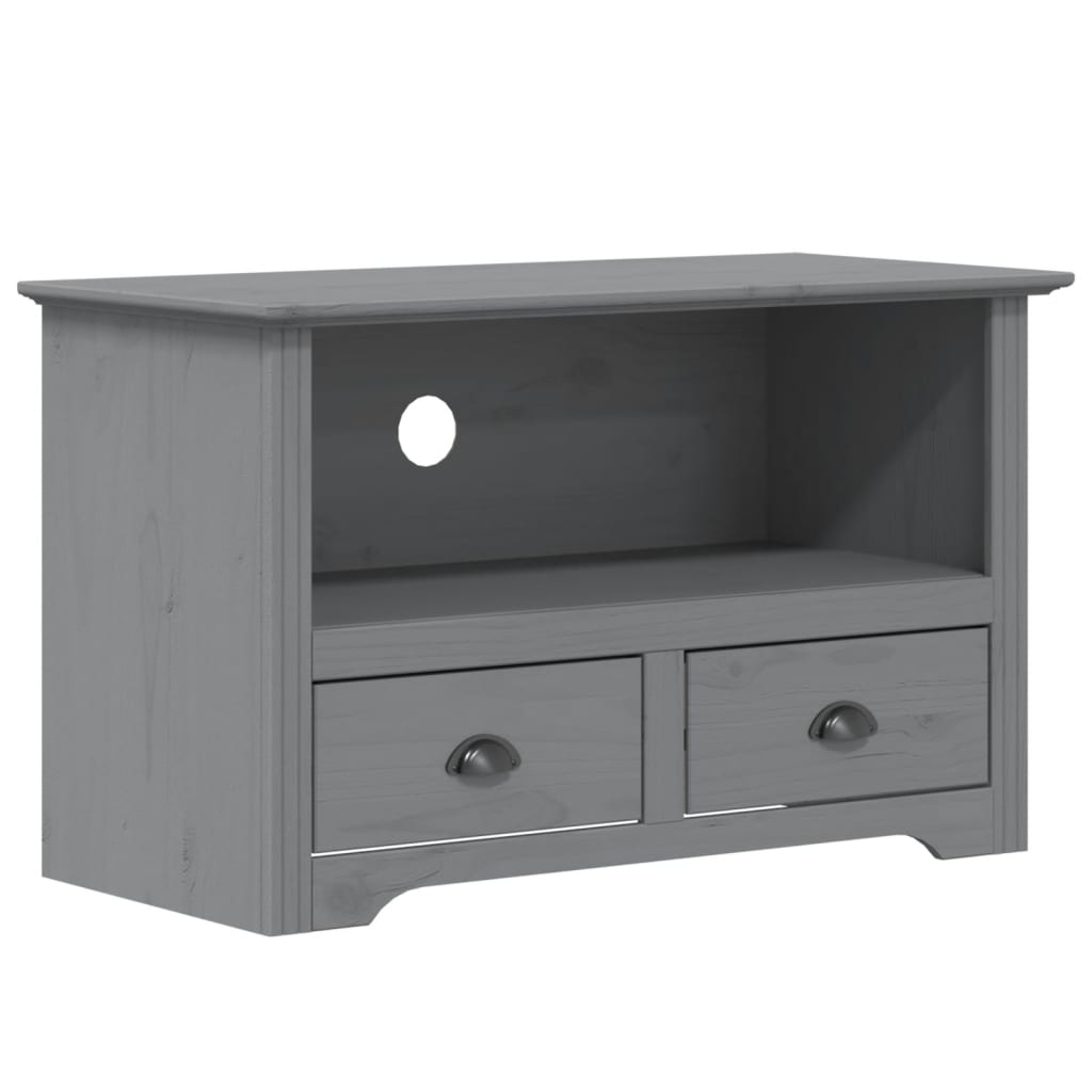 Mobile TV 2 Cassetti BODO 91,5x44,5x56 cm Massello Pino Grigio