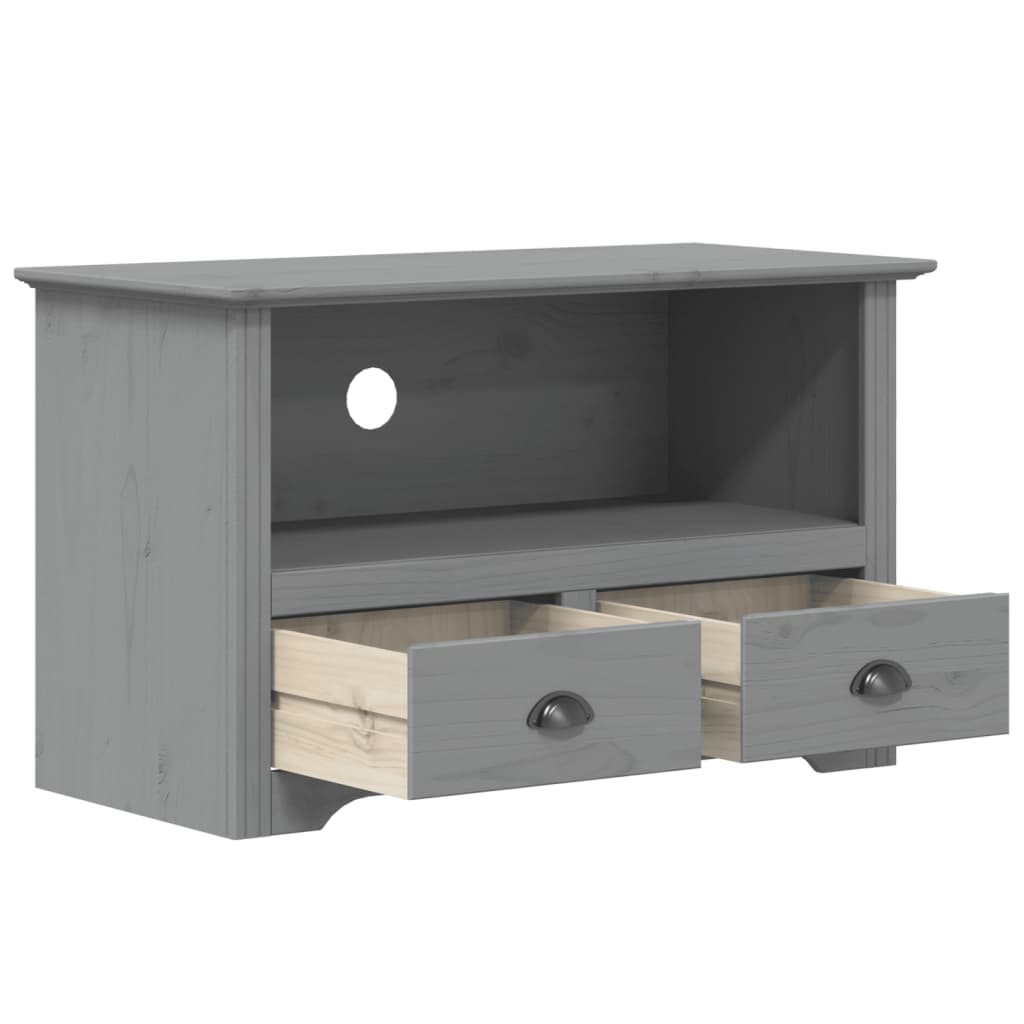 Mobile TV 2 Cassetti BODO 91,5x44,5x56 cm Massello Pino Grigio