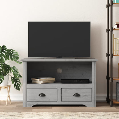 Mobile TV 2 Cassetti BODO 91,5x44,5x56 cm Massello Pino Grigio