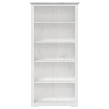 Libreria BODO 5 Ripiani 82x40x173 cm Legno Massello Pino Bianco