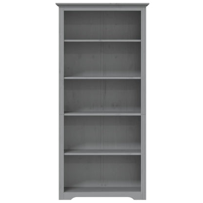 Libreria BODO 5 Ripiani 82x40x173 cm Legno Massello Pino Grigia