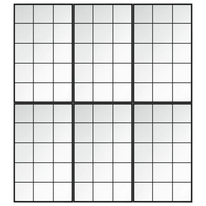 Specchi a Parete 6 pz Neri 100x60 cm in Metallo