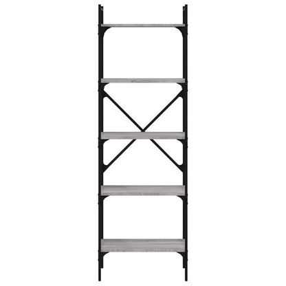 Libreria Grigio Sonoma 5 Ripiani 56x31,5x174 cm Multistrato