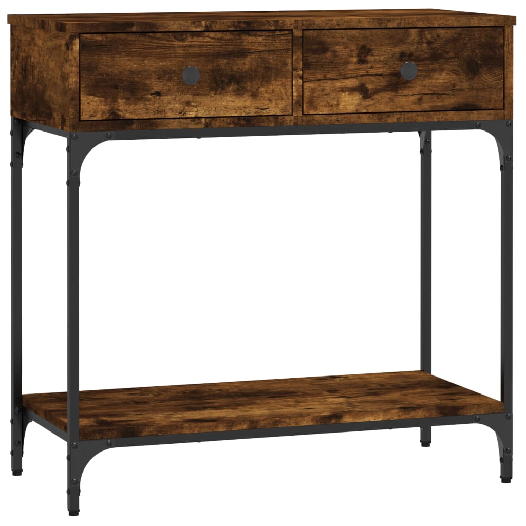 Tavolino Consolle Rovere Fumo 75x34,5x75cm Legno Multistrato