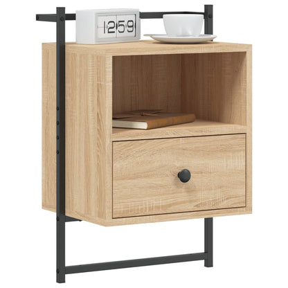 Comodini a Muro 2 pz Rovere Sonoma 40x30x61cm Legno Multistrato