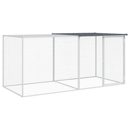 Gabbia per polli con tetto antracite 203x98x90 cm in acciaio zincato