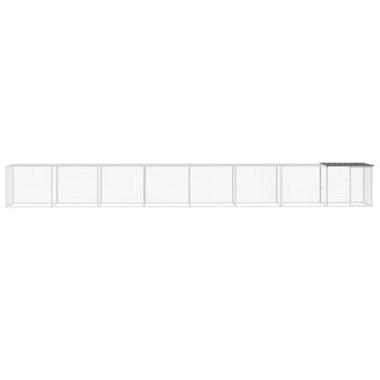 Gabbia Polli con Tetto Antracite 803x98x90 cm Acciaio Zincato
