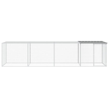 Gabbia Polli Tetto Grigio Chiaro 403x98x90 cm Acciaio Zincato