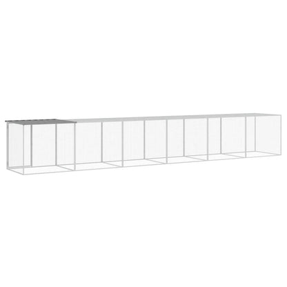 Gabbia Polli Tetto Grigio Chiaro 603x98x90 cm Acciaio Zincato