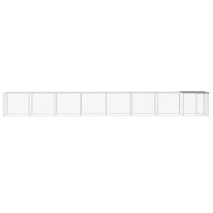 Gabbia Polli Tetto Grigio Chiaro 803x98x90 cm Acciaio Zincato