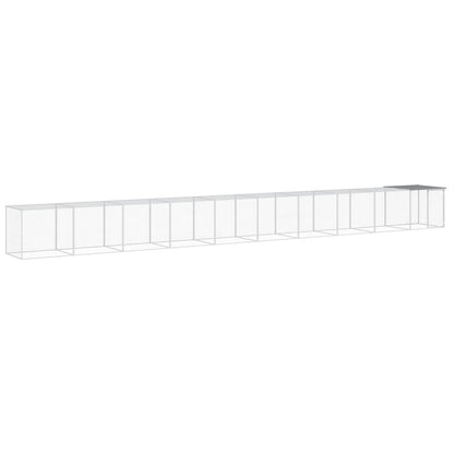 Gabbia Polli Tetto Grigio Chiaro 1003x98x90 cm Acciaio Zincato