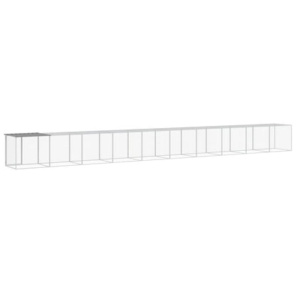 Gabbia Polli Tetto Grigio Chiaro 1003x98x90 cm Acciaio Zincato