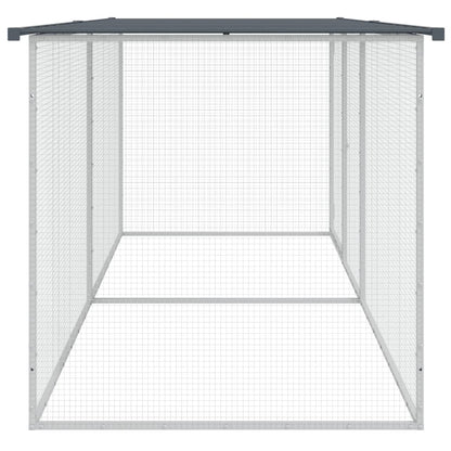 Gabbia Polli con Tetto Antracite 203x98x90 cm Acciaio Zincato
