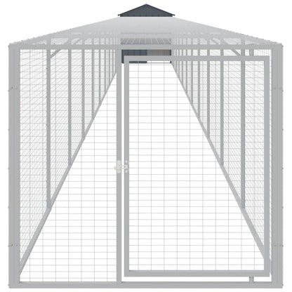 Pollaio con Area Corsa Antracite 117x1221x123cm Acciaio Zincato