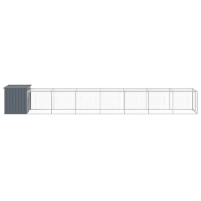 Pollaio con Area Corsa Antracite 110x813x110 cm Acciaio Zincato