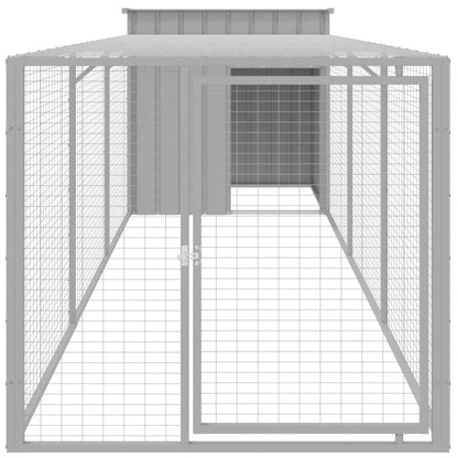 Pollaio Area Corsa Grigio Chiaro 110x405x110 cm Acciaio Zincato