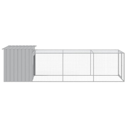 Pollaio Area Corsa Grigio Chiaro 110x405x110 cm Acciaio Zincato