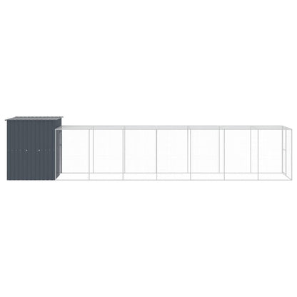 Pollaio con Area Corsa Antracite 165x863x181 cm Acciaio Zincato