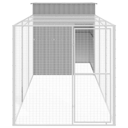 Pollaio Area Corsa Grigio Chiaro 165x455x181 cm Acciaio Zincato