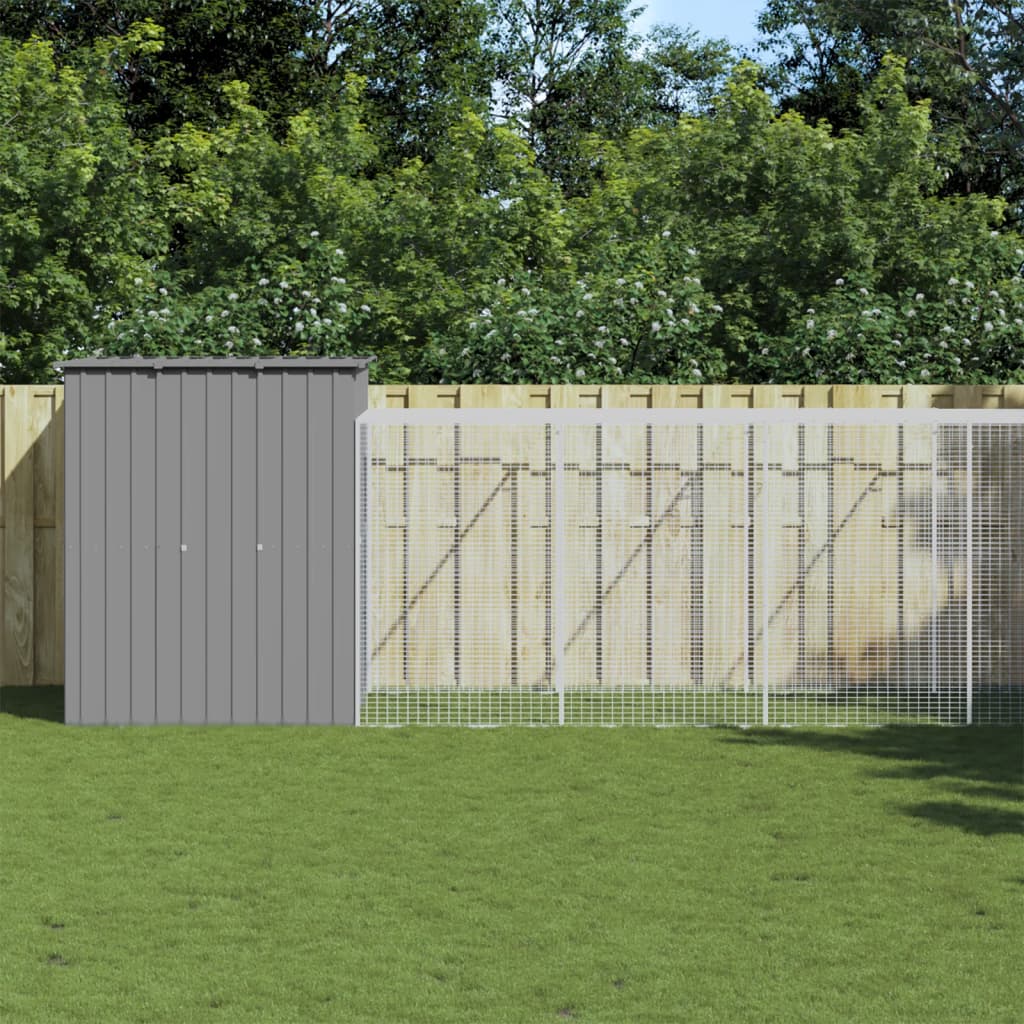 Pollaio Area Corsa Grigio Chiaro 165x1271x181cm Acciaio Zincato
