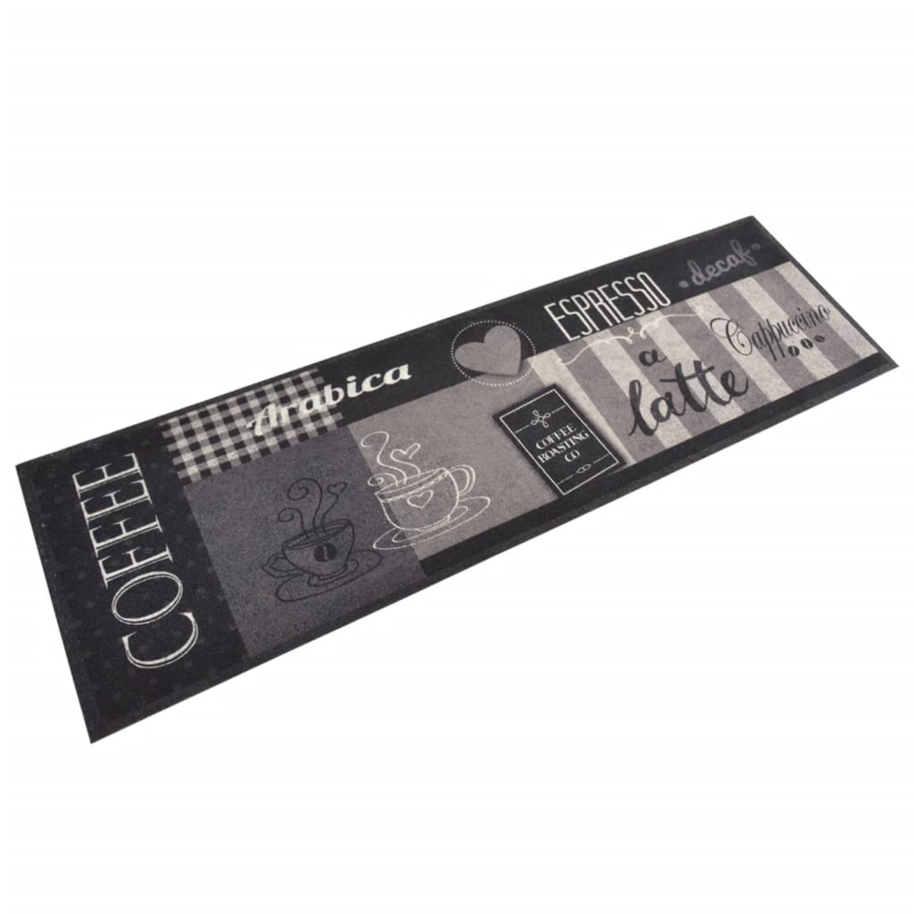 Tappeto da Cucina Lavabile Nero CaffÃ¨ 45x150 cm Velluto