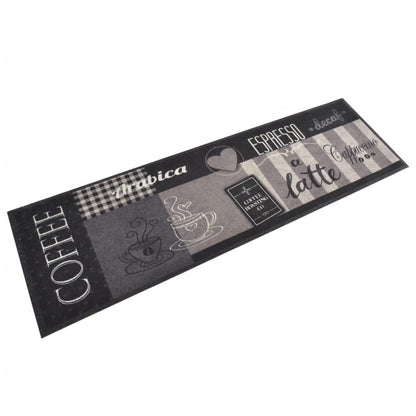 Tappeto da Cucina Lavabile Nero CaffÃ¨ 45x150 cm Velluto
