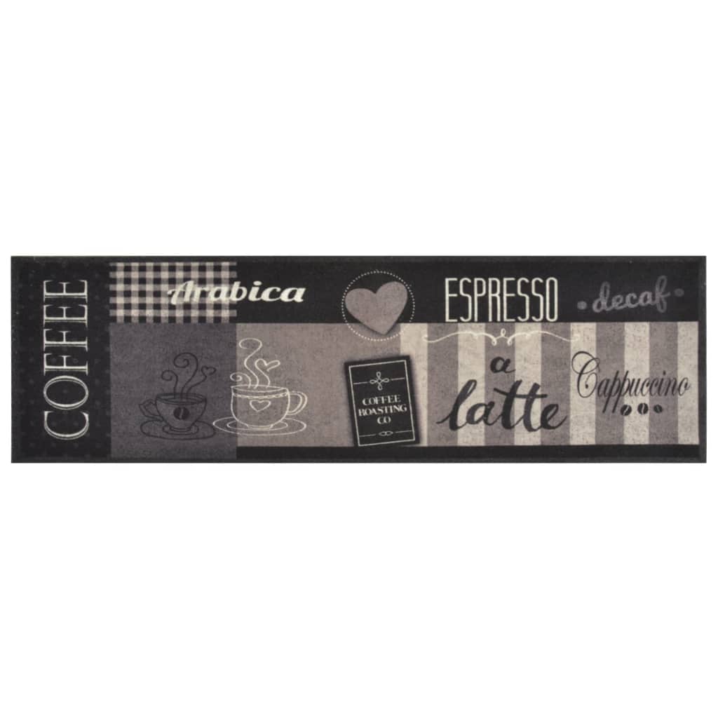 Tappeto da Cucina Lavabile Nero CaffÃ¨ 45x150 cm Velluto