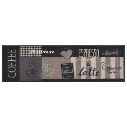 Tappeto da Cucina Lavabile Nero CaffÃ¨ 45x150 cm Velluto