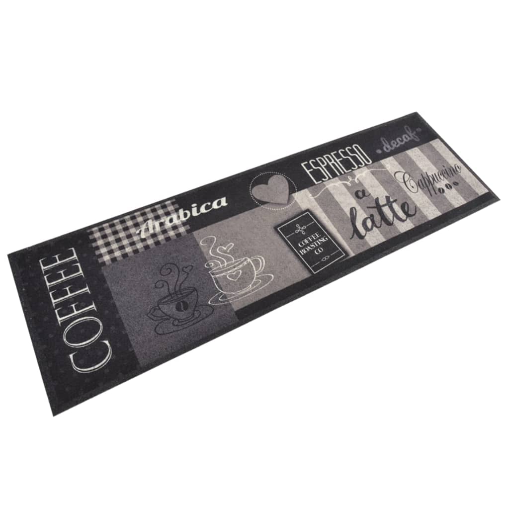 Tappeto da Cucina Lavabile Nero CaffÃ¨ 60x180 cm Velluto
