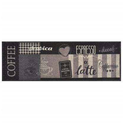 Tappeto da Cucina Lavabile Nero CaffÃ¨ 60x180 cm Velluto