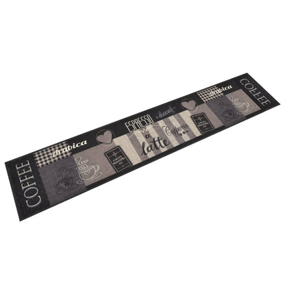 Tappeto da Cucina Lavabile Nero CaffÃ¨ 60x300 cm Velluto