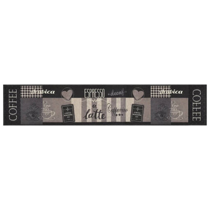 Tappeto da Cucina Lavabile Nero CaffÃ¨ 60x300 cm Velluto